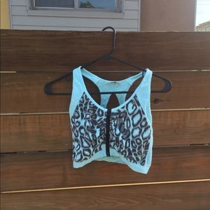 Size small blue cheetah Hard Tail sports bra